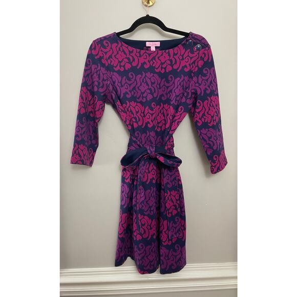Lilly Pulitzer Preppy Classic Feminine Jonah Follow The Leader Knit Dress M - Picture 2 of 8